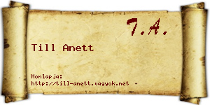 Till Anett névjegykártya